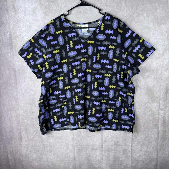 Women's Batman Scrub Top 3X - Picture 1 of 6